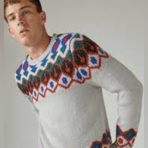 Lucky Brand Men’s Fairisle Crew-Neck Sweater - Multicolored Size XL - Picture 8 of 11